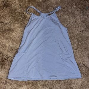 Light Blue Sleeveless Pocket Shift Dress